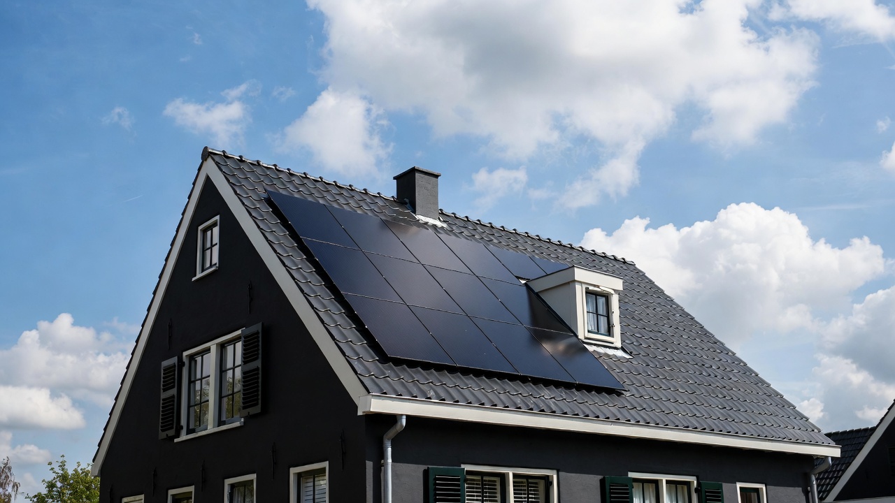 Zonnepanelen installatie op een modern dak